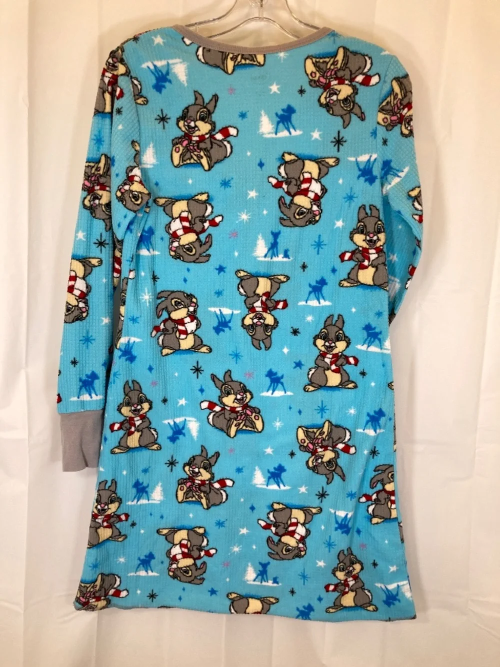 Disney Christmas Thumper Pajama Gown Sz L Juniors Long Sleeve All Over Print - Picture 9 of 14